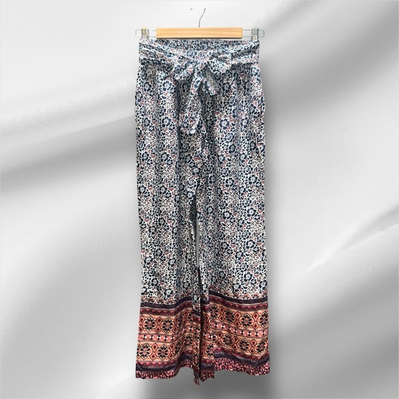 NWT Sim & Sam Bohemian Patterned Wide-Leg Pants NWT - Picture 1 of 6